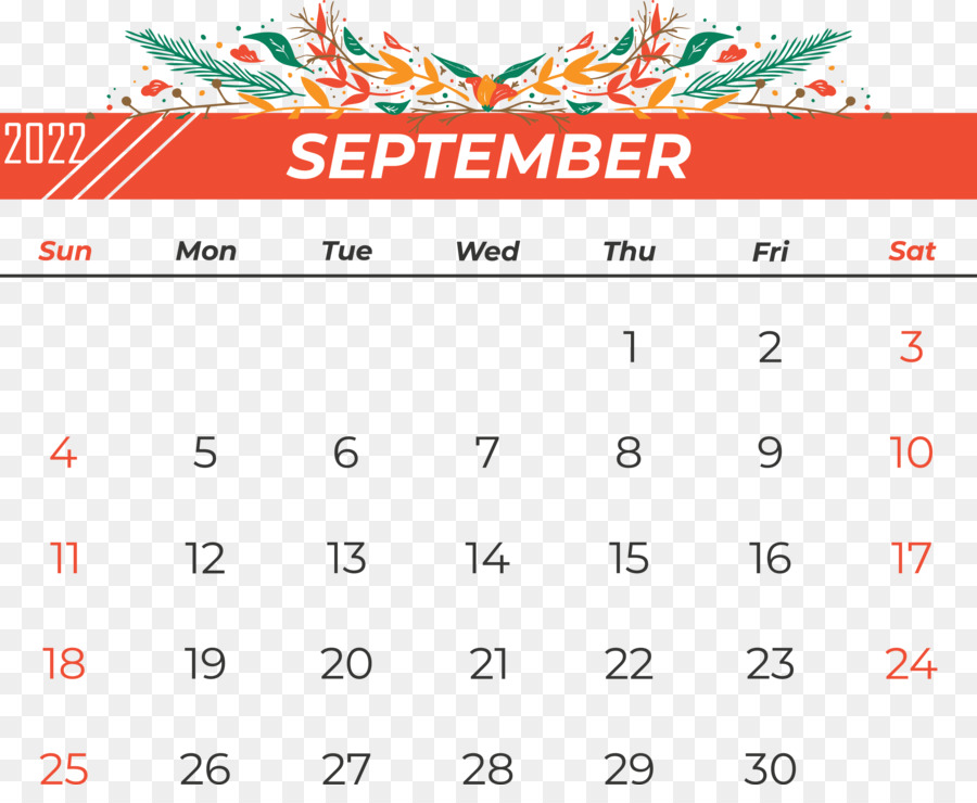 Calendrier De Septembre，Mois PNG