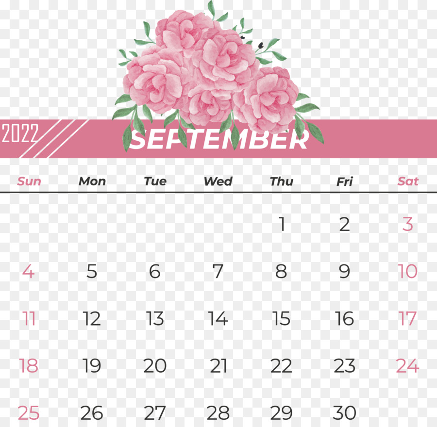 Calendrier De Septembre，Fleurs PNG