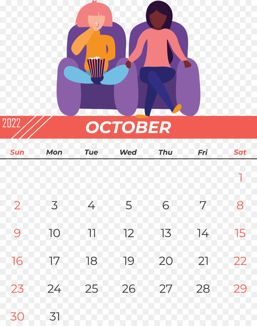 Calendrier D'octobre，2022 PNG