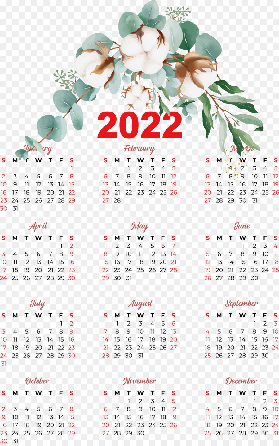 Calendrier 2022，Dates PNG