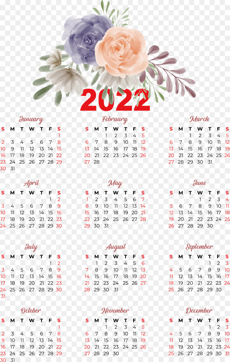 Calendrier 2022，Dates PNG