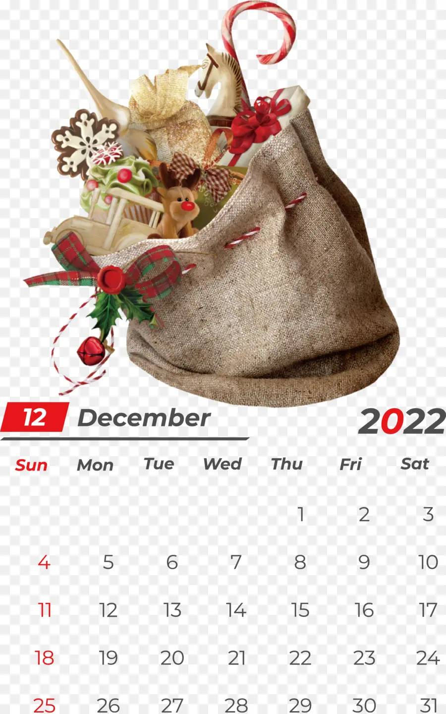 Sac Avec Des Articles De Noël，Sac PNG