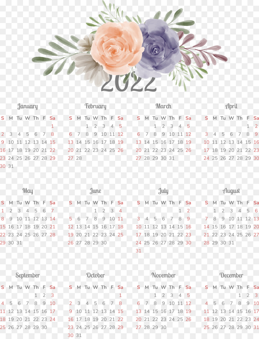 Calendrier，Fleur PNG