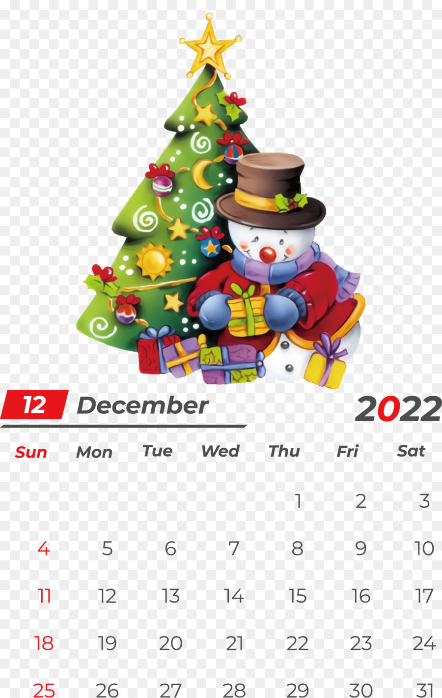 Calendrier De Décembre，Le Père Noël PNG