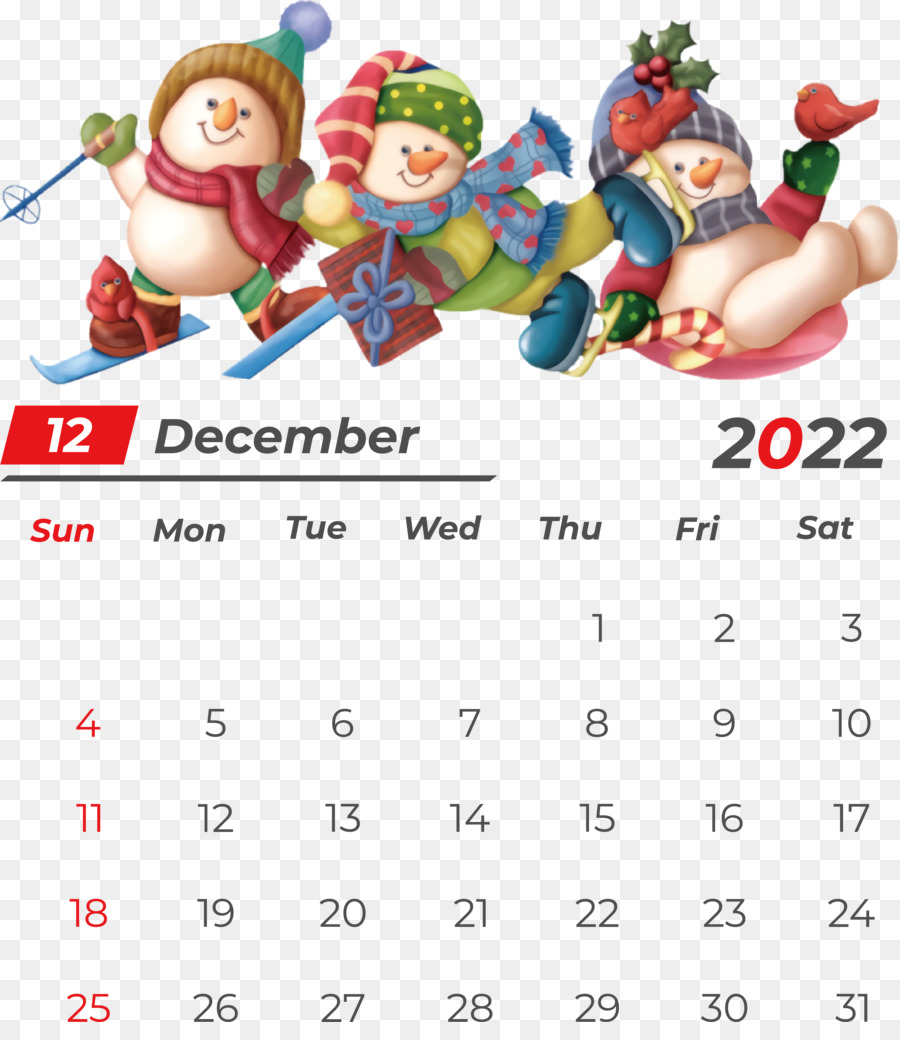 Calendrier De Décembre，Bonhomme De Neige PNG