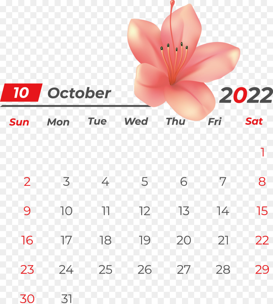 Calendrier，Octobre PNG