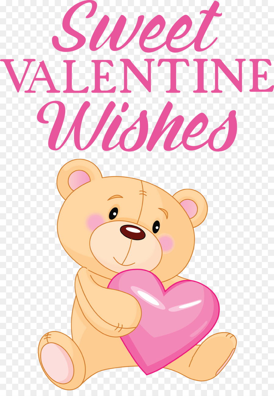 Souhaits De La Saint Valentin，Ours En Peluche PNG