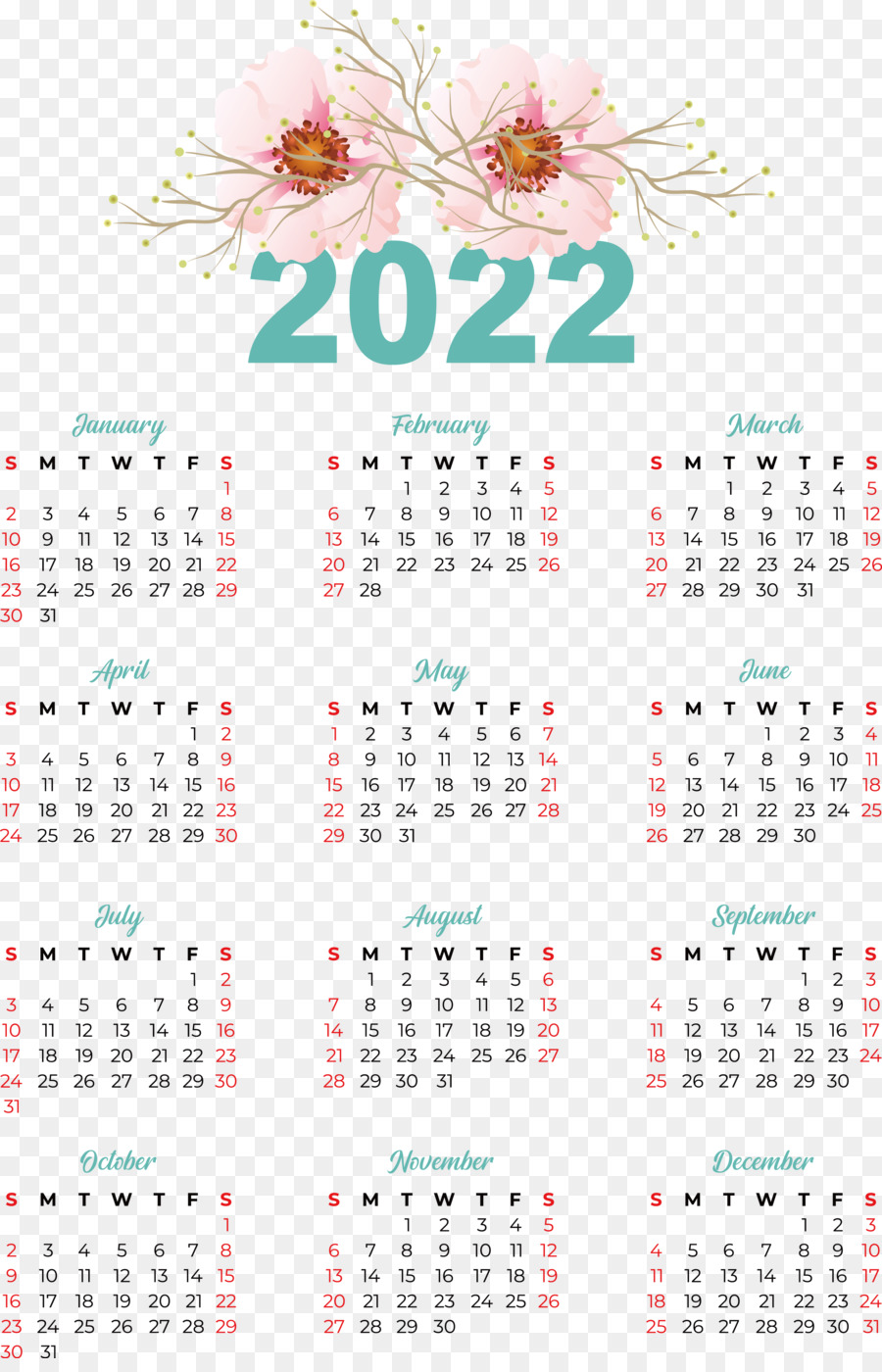 Calendrier 2024，Année PNG