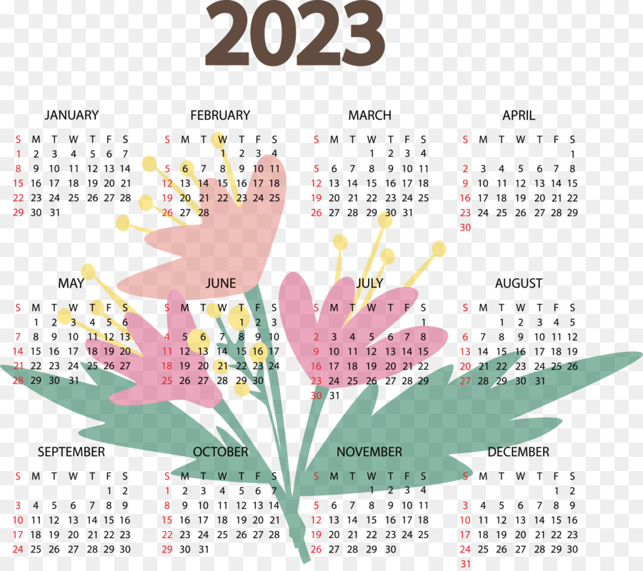 Calendrier 2023，Année PNG