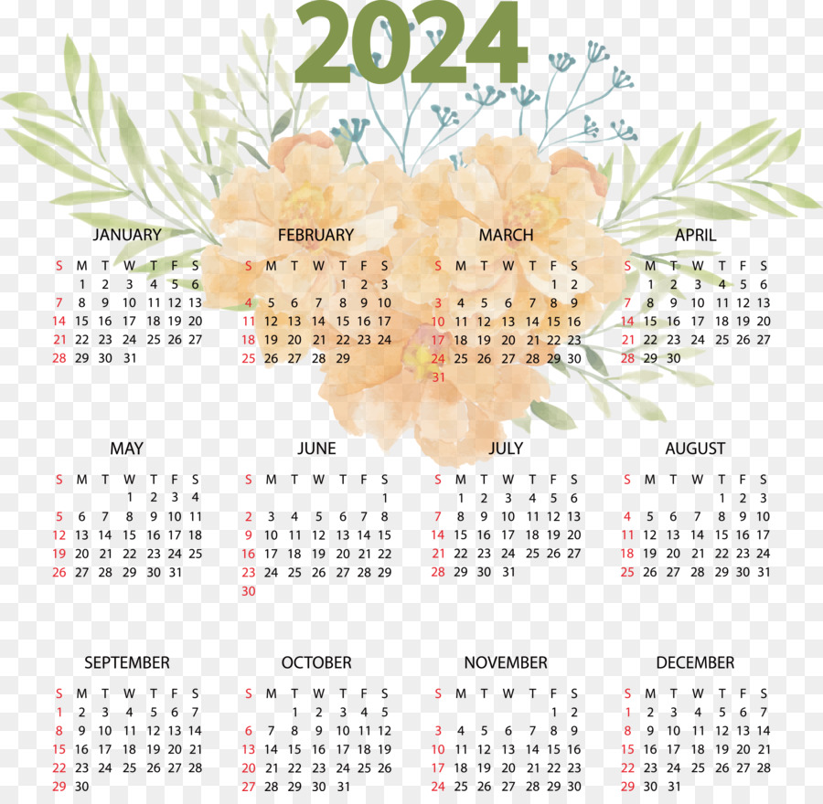 Calendrier 2024，Dates PNG