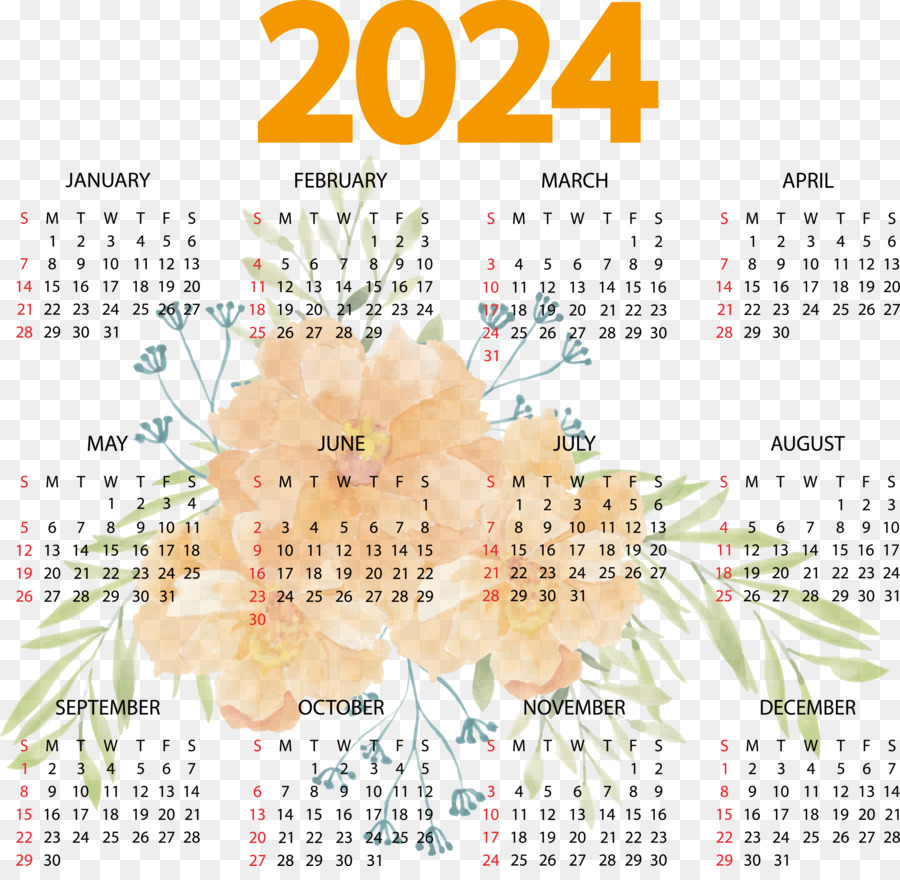 Calendrier 2024，Dates PNG