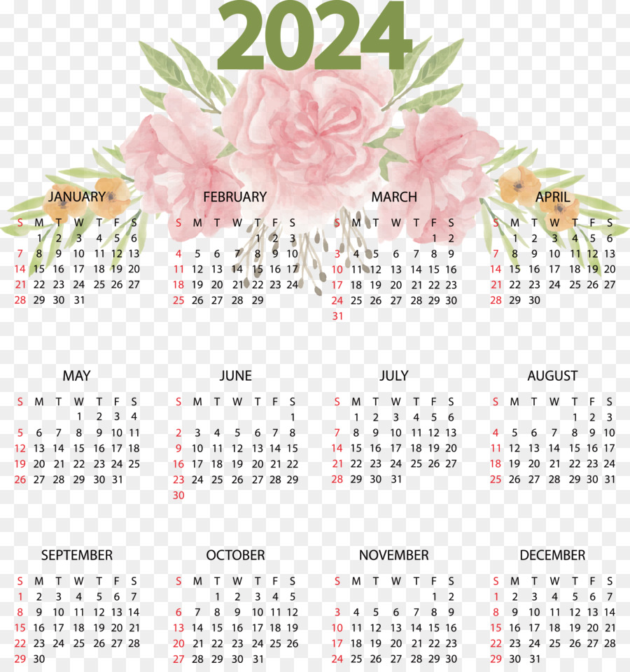 Calendrier 2024，Dates PNG