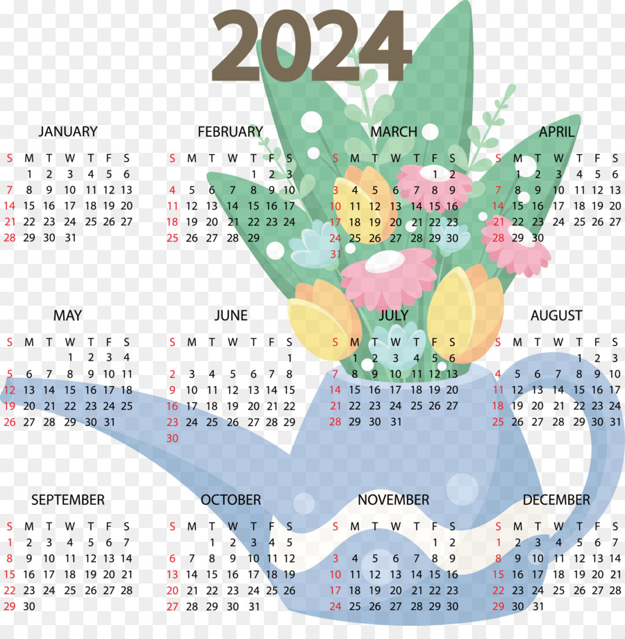 Calendrier 2024，Calendrier PNG