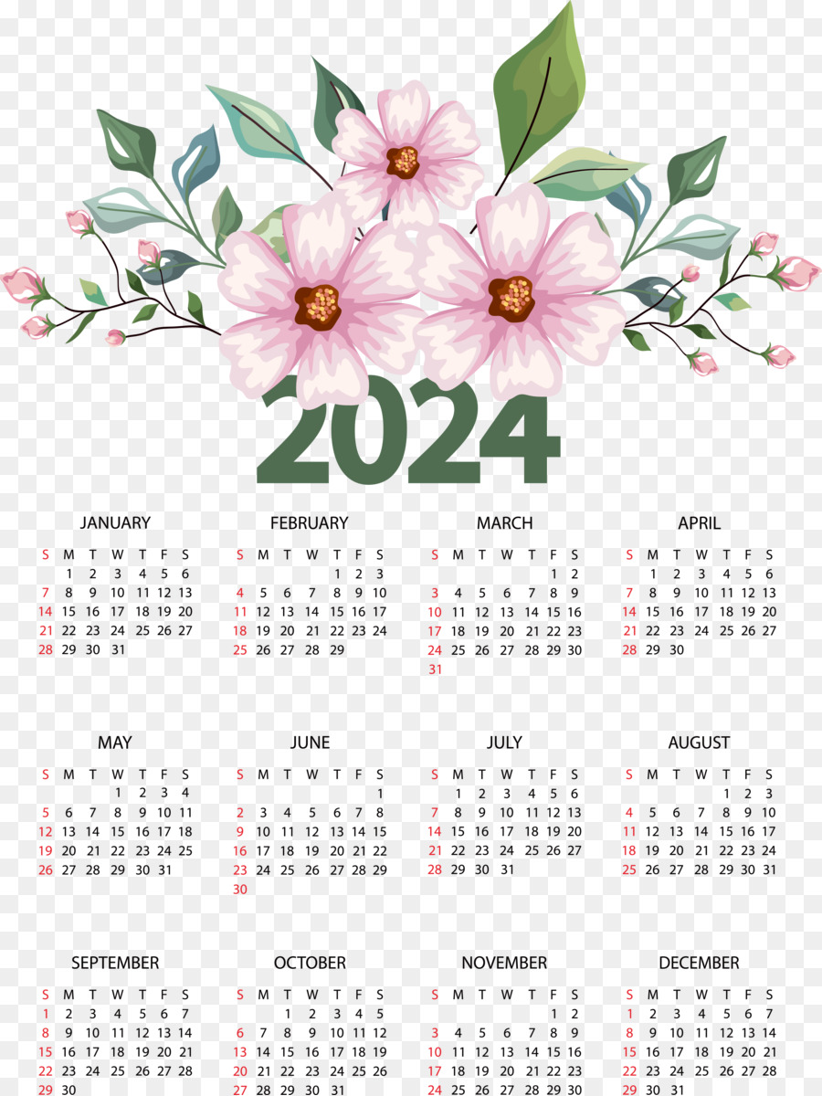 Design Floral，Calendrier PNG