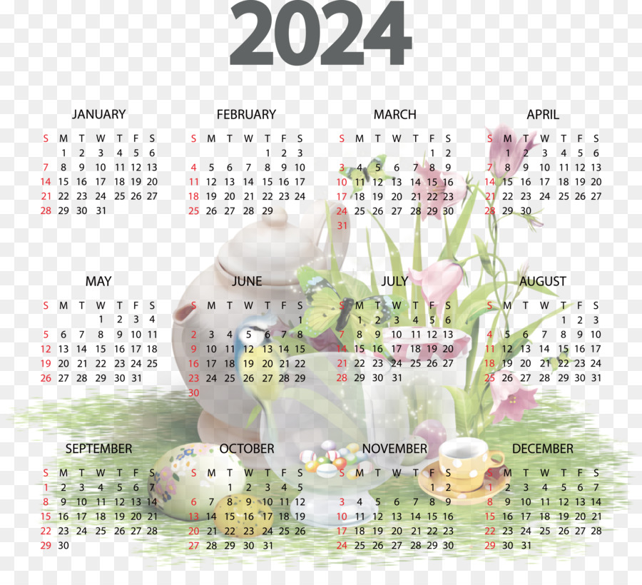 Calendrier，Fleur PNG