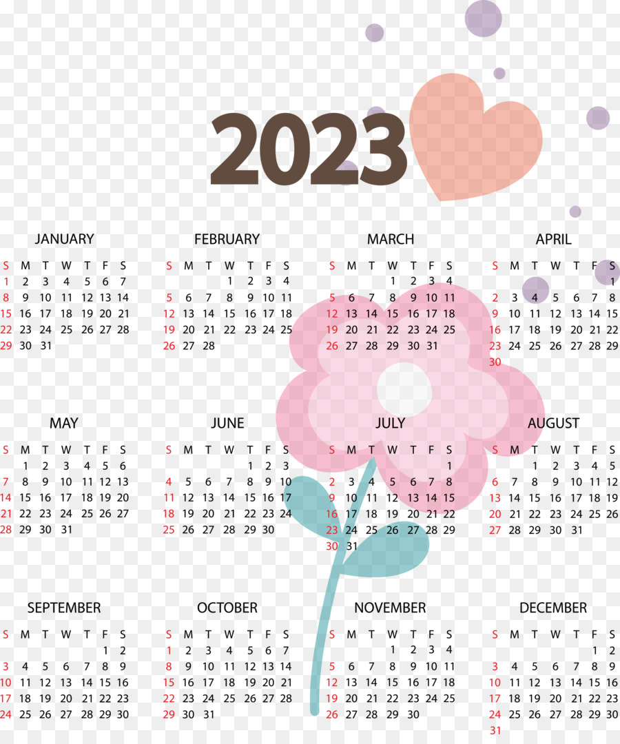 2023 Nouvel An，Calendrier PNG