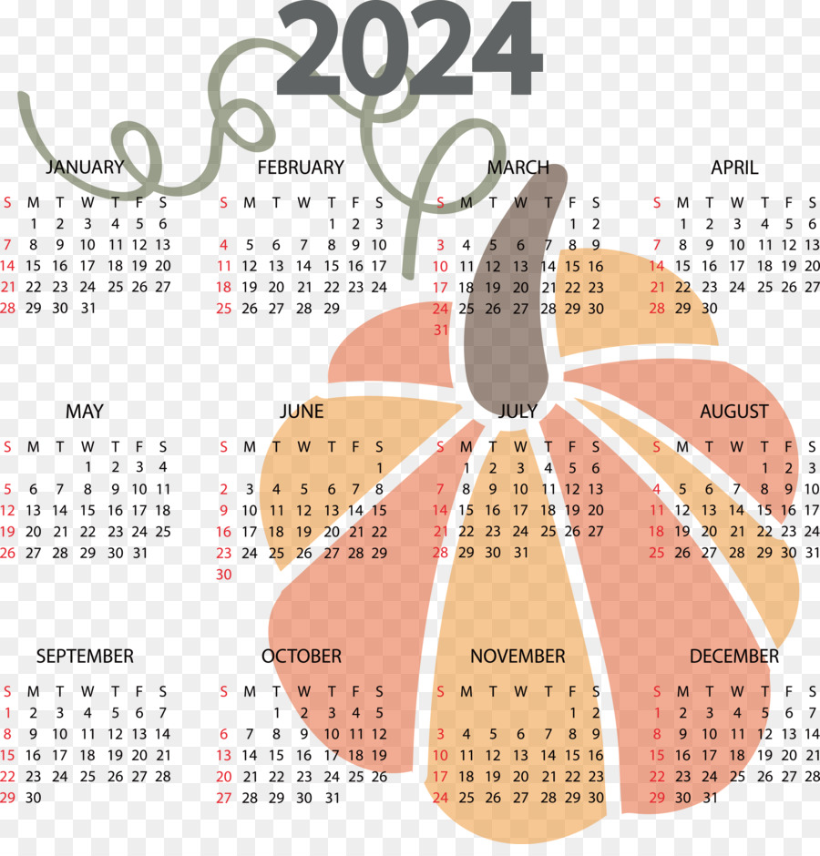 Calendrier 2024，Année PNG