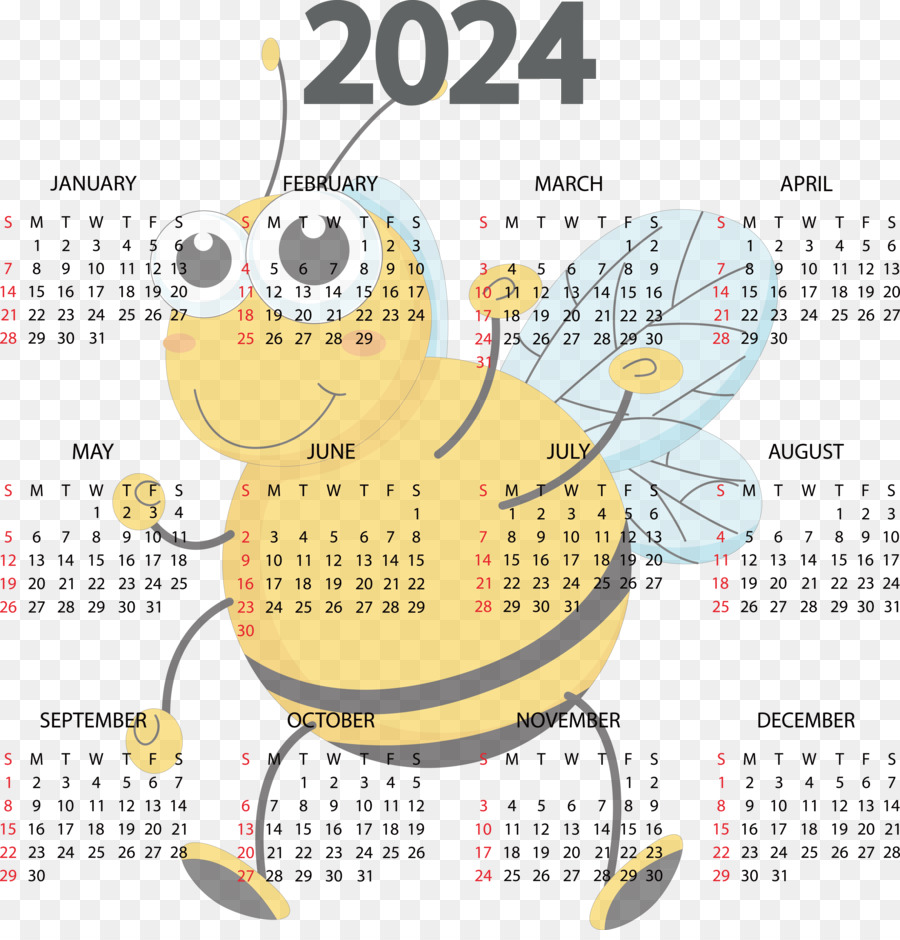 Calendrier 2024，Année PNG