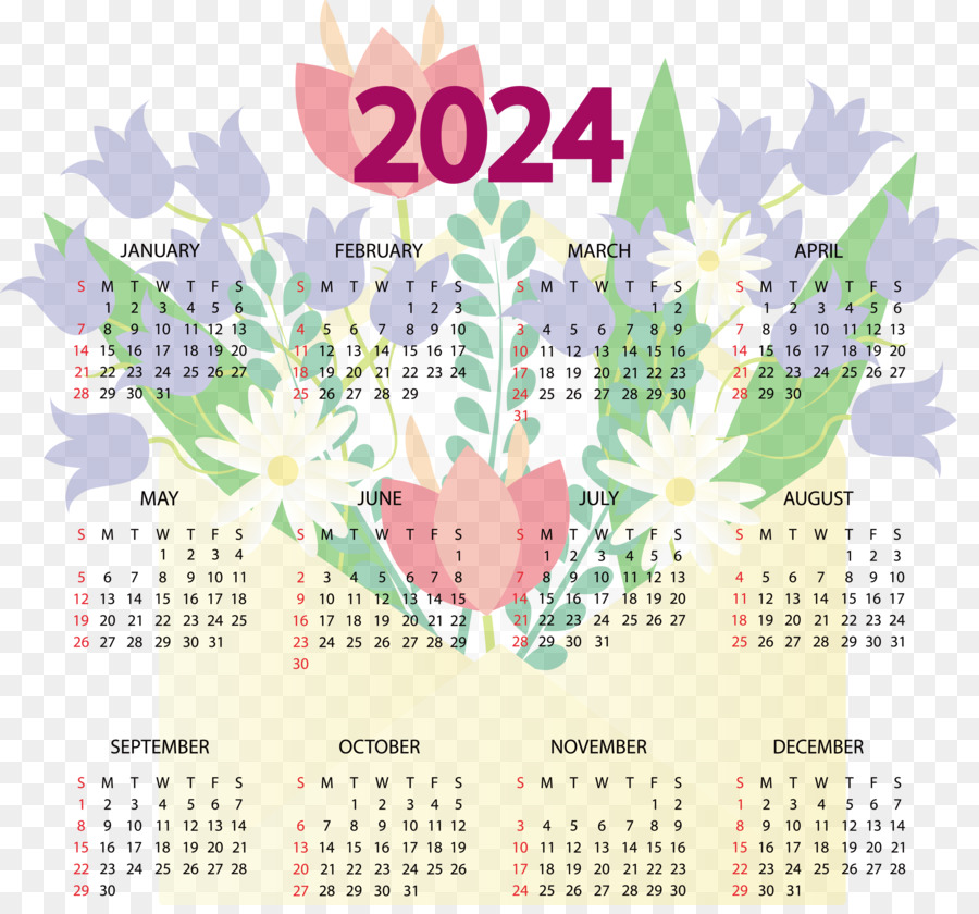 Calendrier 2024，Dates PNG