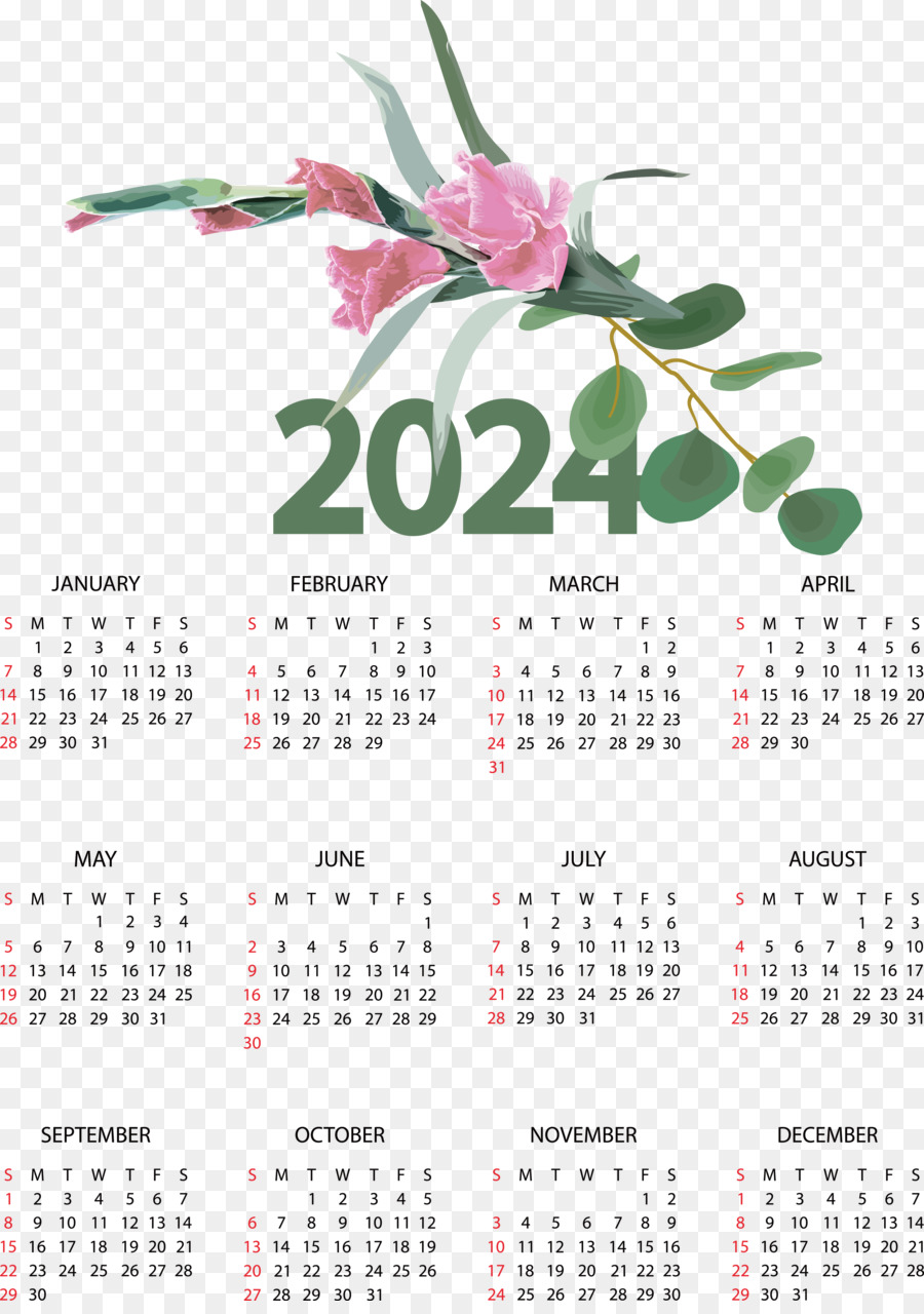 Calendrier 2024，Année PNG