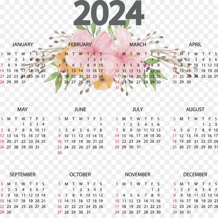 Calendrier 2024，Dates PNG