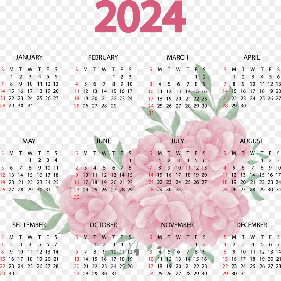 Calendrier 2024，Année PNG