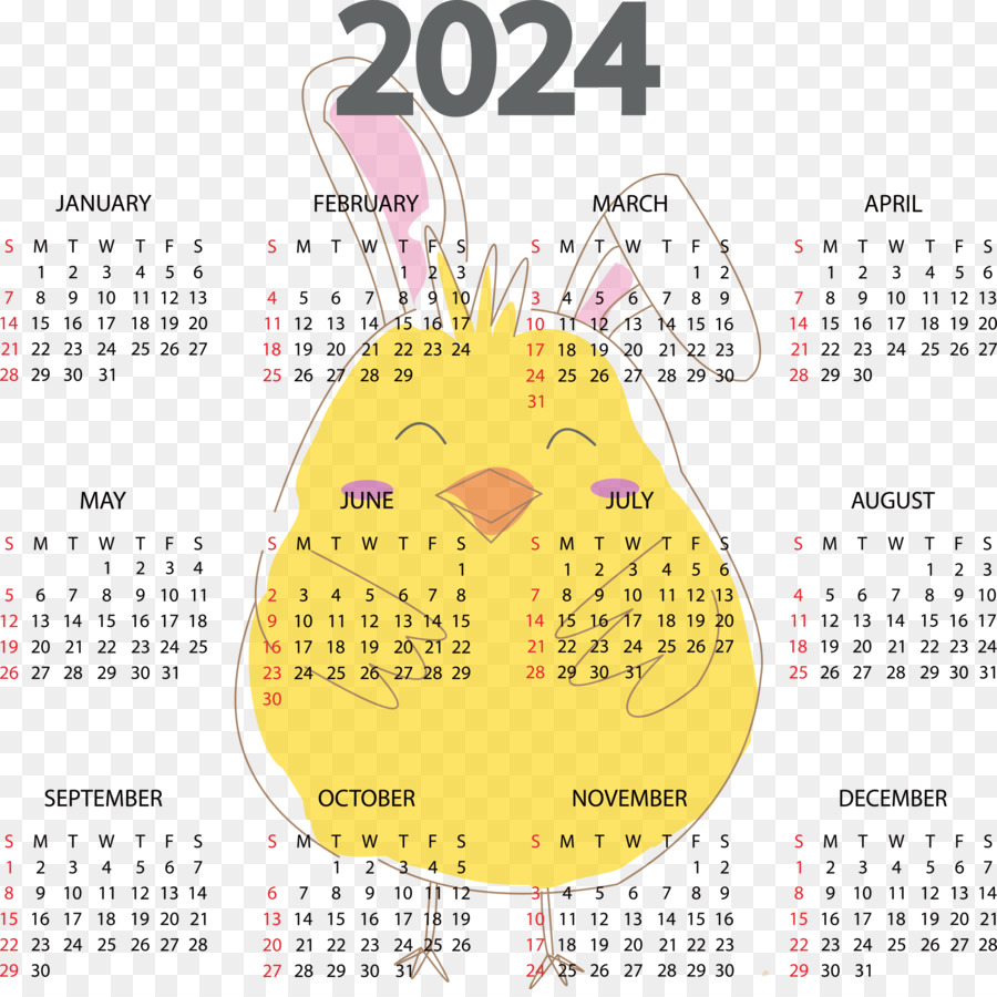 Calendrier 2024，Année PNG