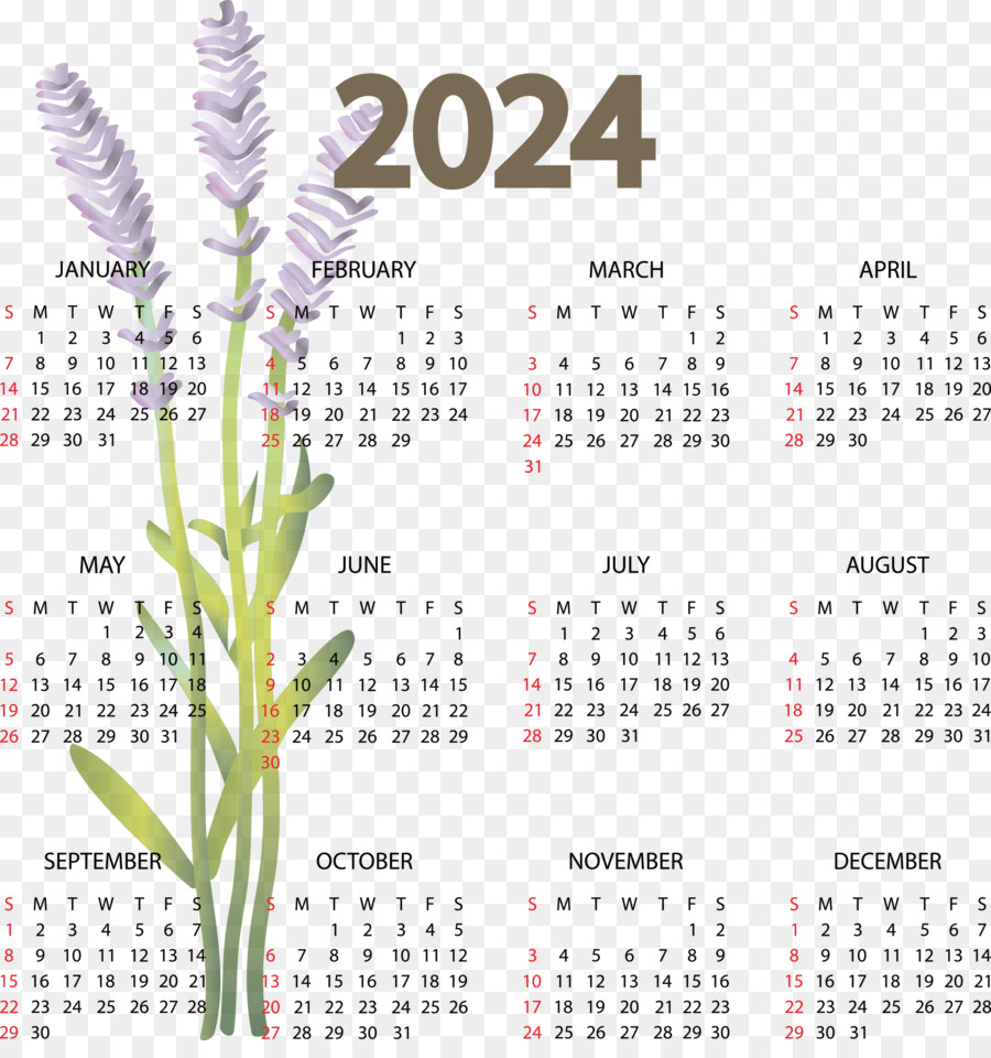 Calendrier 2023，Lavande PNG