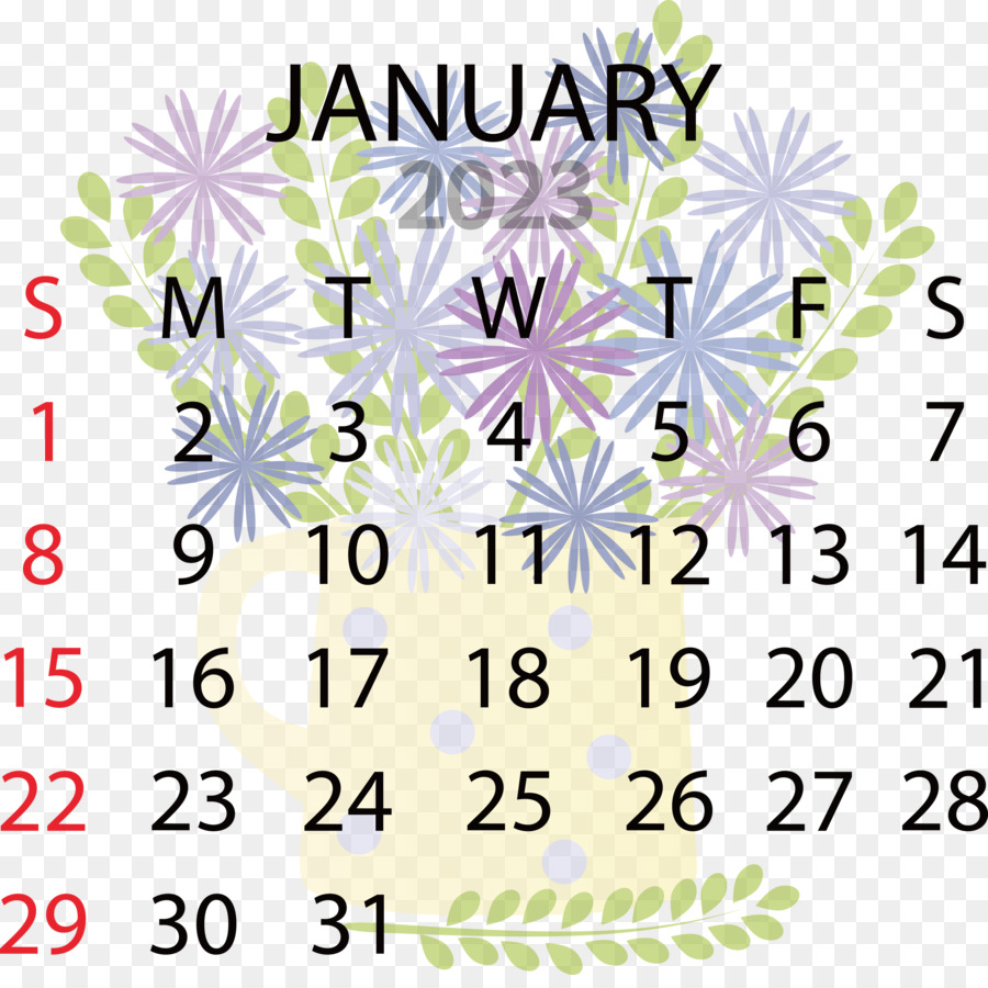 Calendrier De Janvier，2023 PNG