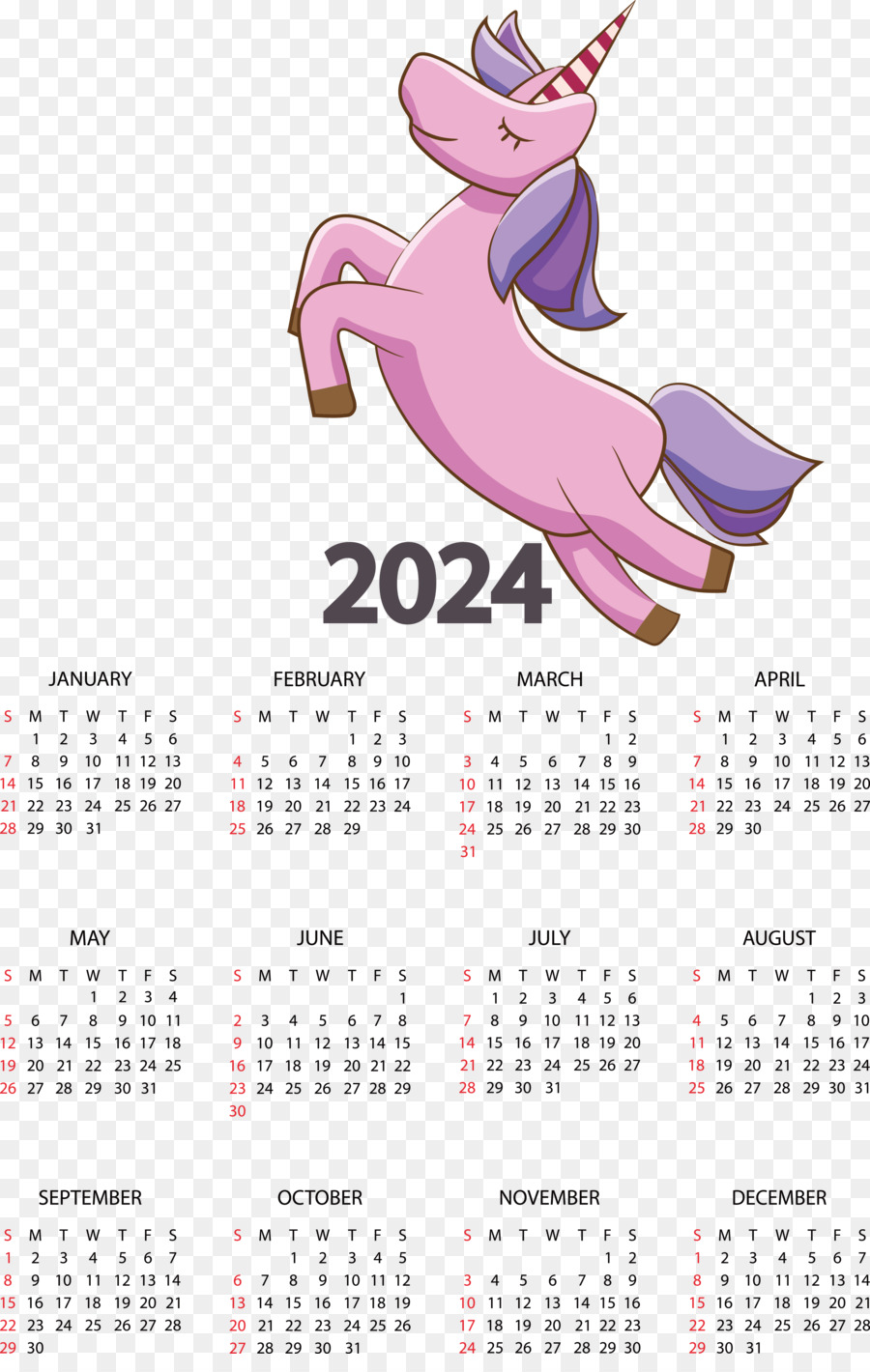 Calendrier，2024 PNG