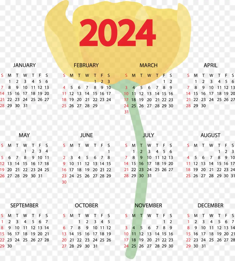 Calendrier 2024，Mois PNG