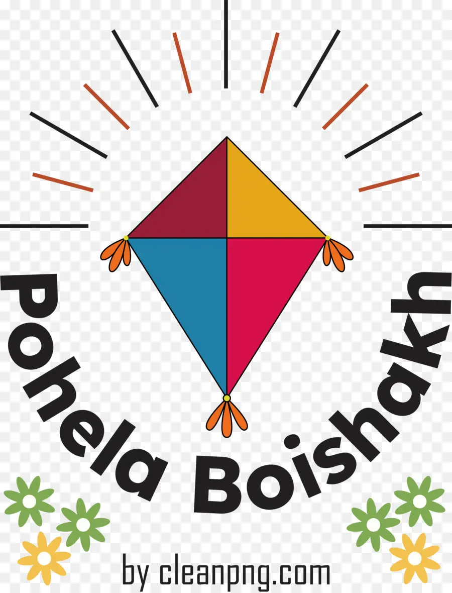 Pohéla Boishakh，Cerf Volant Coloré PNG