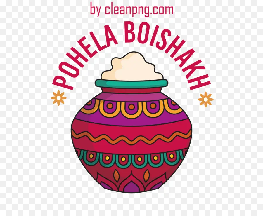 Pohéla Boishakh，Pot Coloré PNG