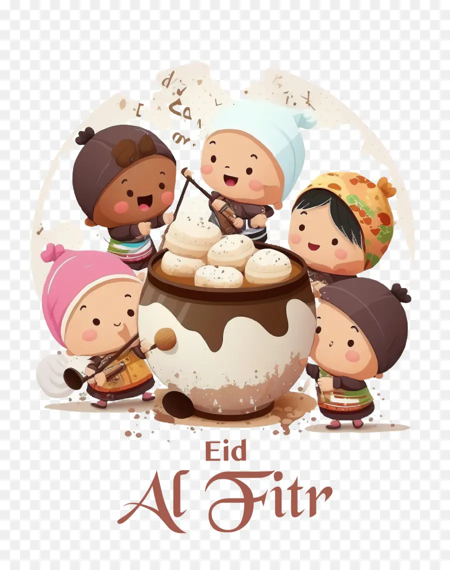 Aïd Al Fitr，Enfants Avec Des Bonbons PNG