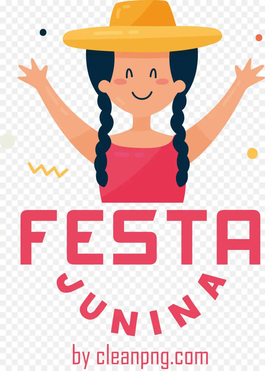 Fête Junina，Fille Avec Chapeau PNG