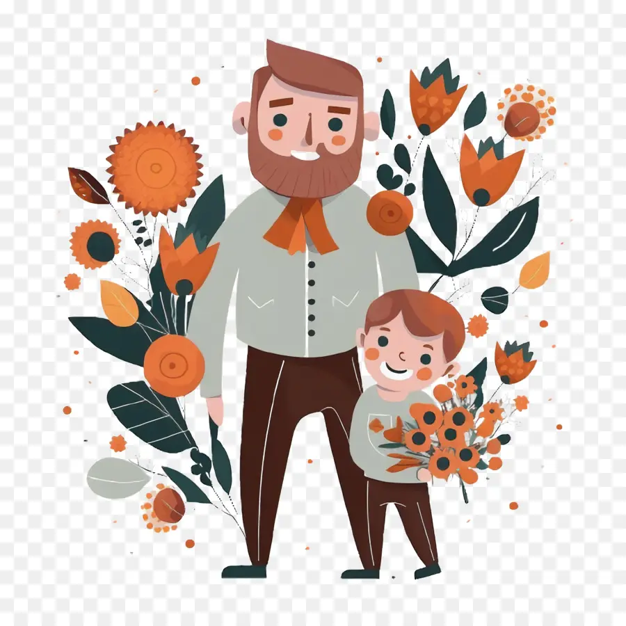 Père Et Fils，Fleurs PNG