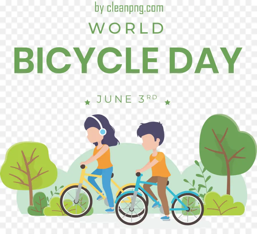 Monde à Vélo Jour，Journée Mondiale Du Vélo PNG