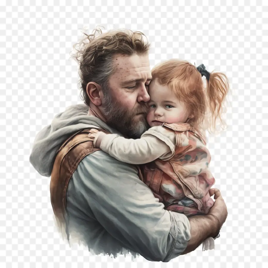 Père Et Fille，Câlin PNG