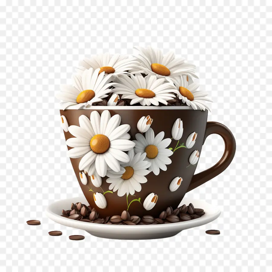 Tasse à Café，Coupe De Fleurs PNG