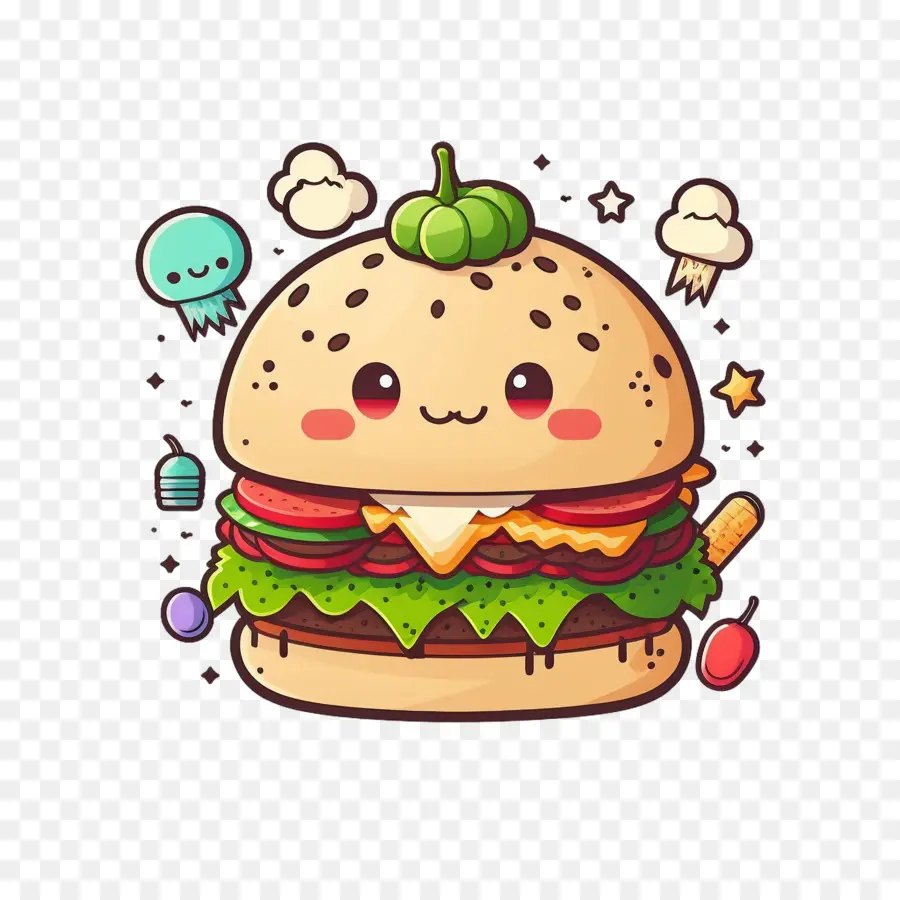 Hamburger De Dessin Animé，Hamburger Mignon PNG