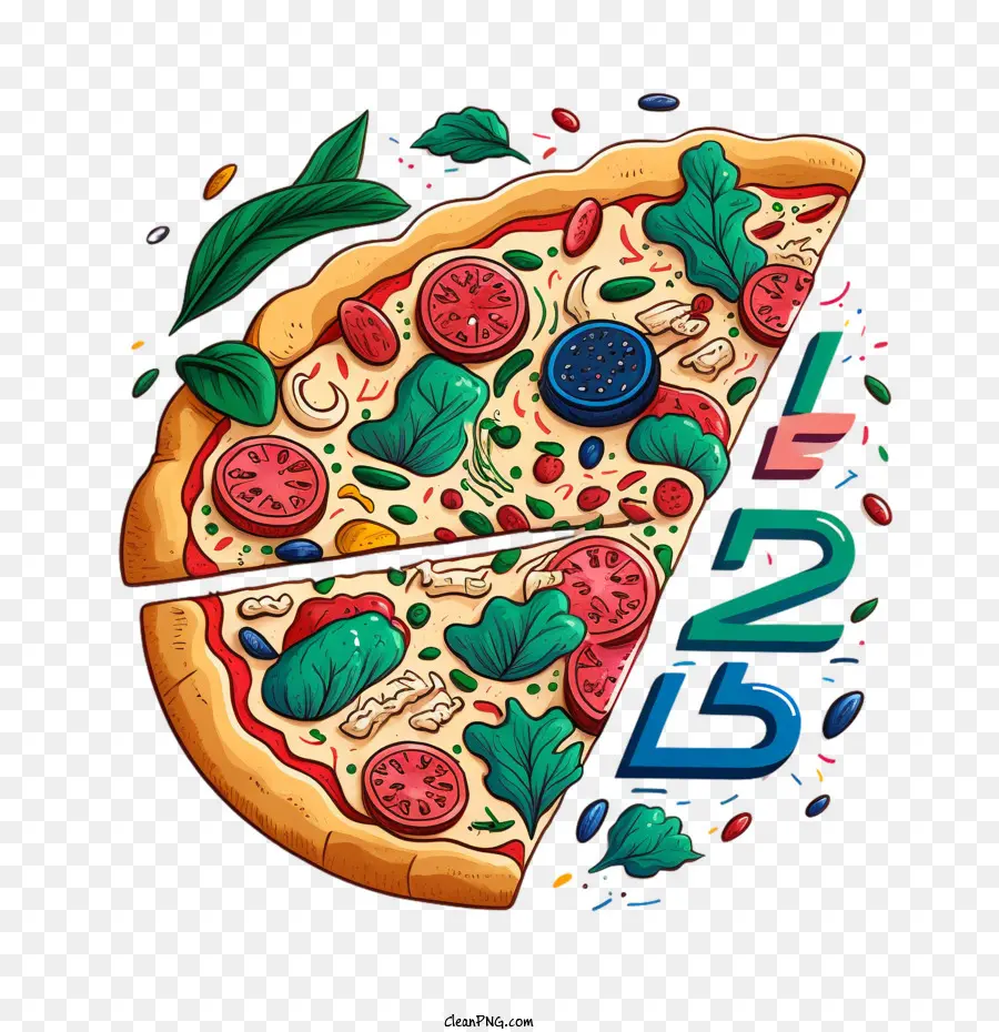 Couleurs De La Pizza Des Années 90，Dessin Animé Pizza PNG