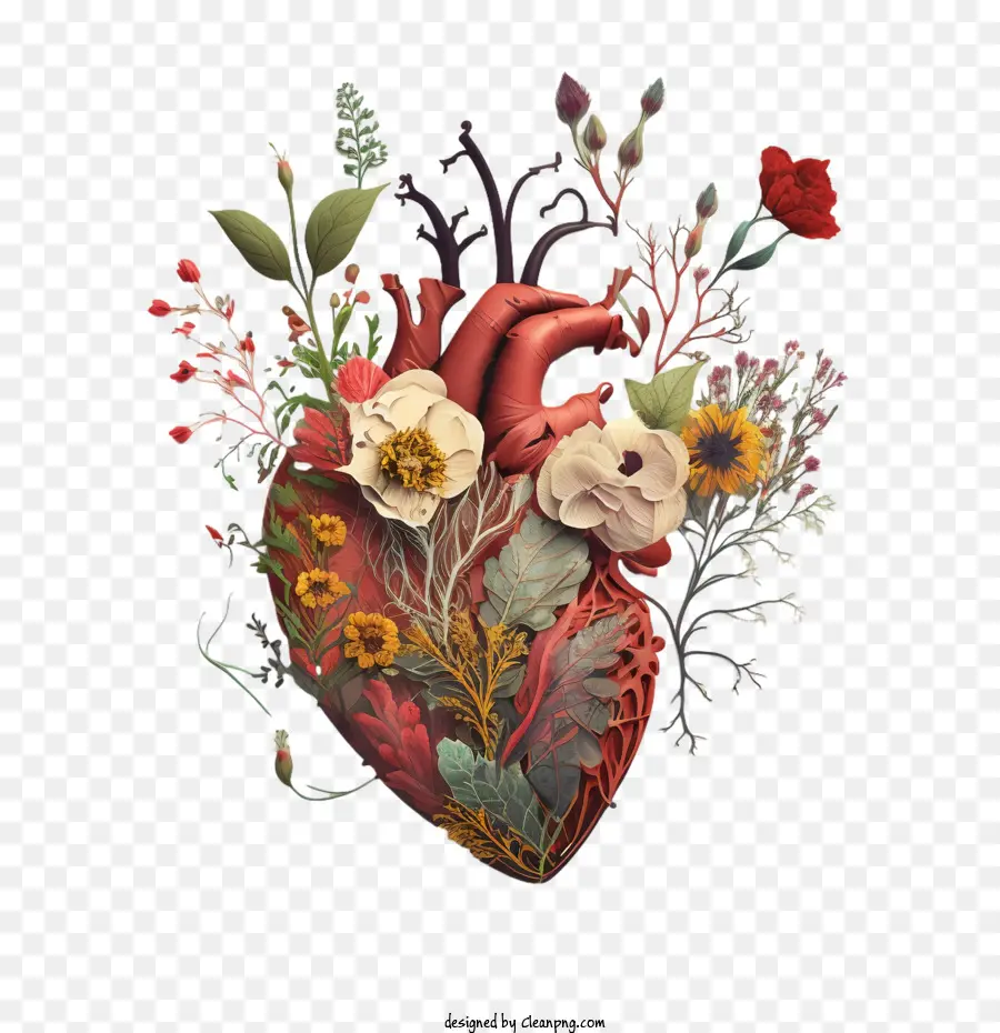 Journée Mondiale Du Cœur，Fleur De Coeur PNG