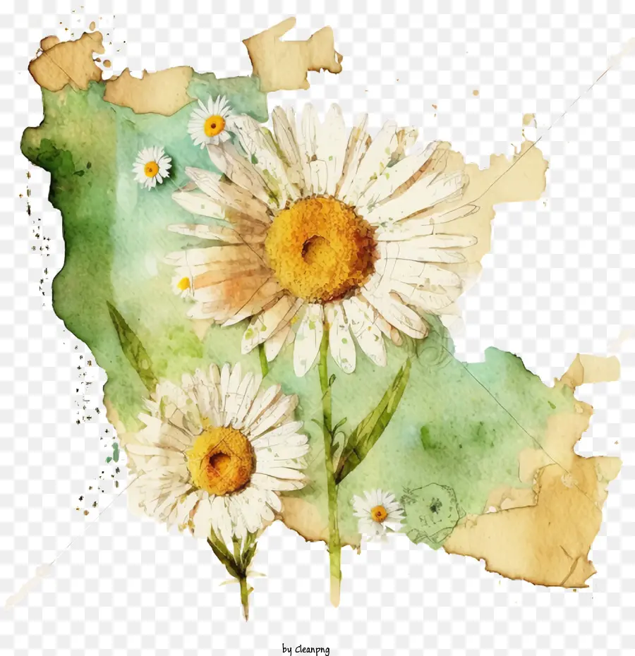 Aquarelle Daisy，Rétro Daisy PNG