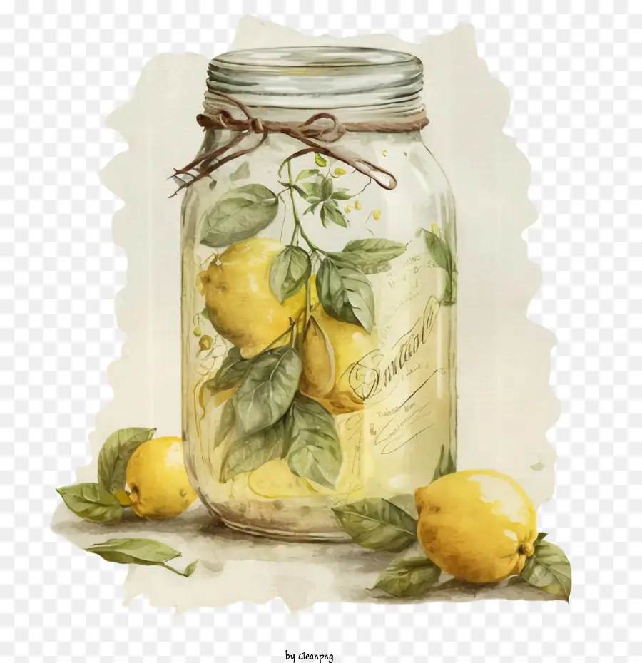 Citrons Vintage，Bocal En Verre PNG