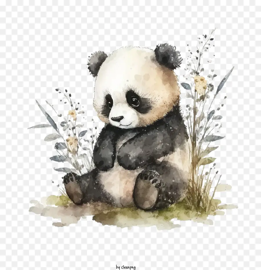 Aquarelle Panda，Panda Mignon PNG