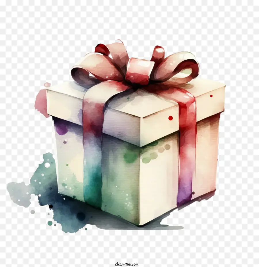Aquarelle Boîte Cadeau，Simple Boîte Cadeau PNG