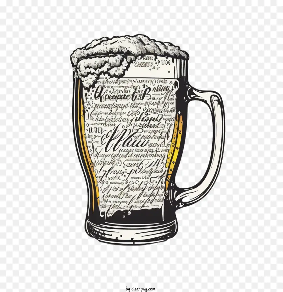 Doodle Bière，Verre à Bière PNG