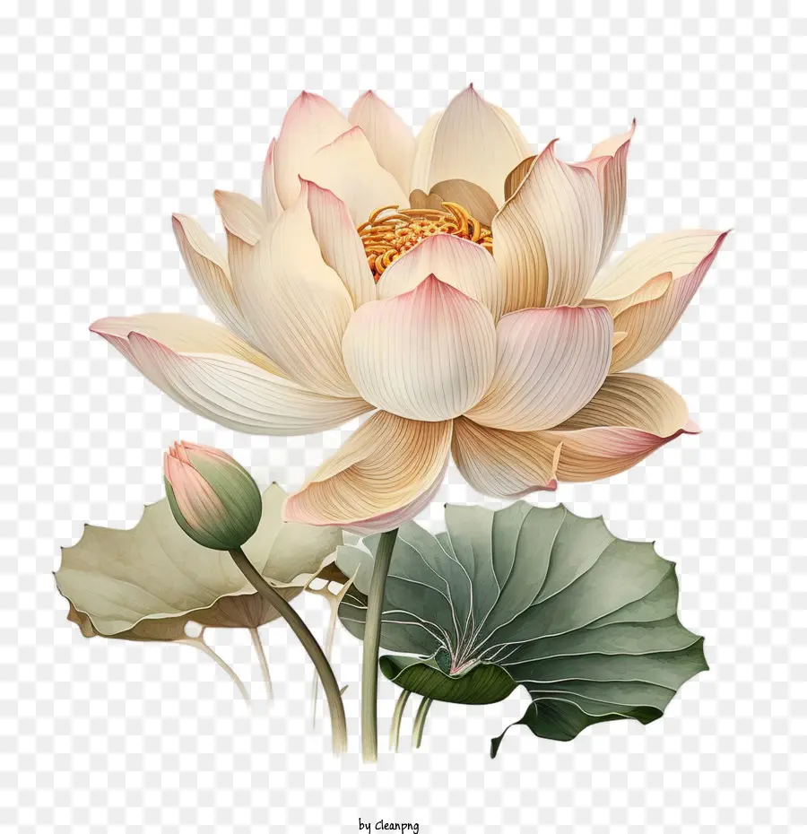 Fleur De Lotus Peinte à La Main，Fleur De Lotus Dessinée à La Main PNG