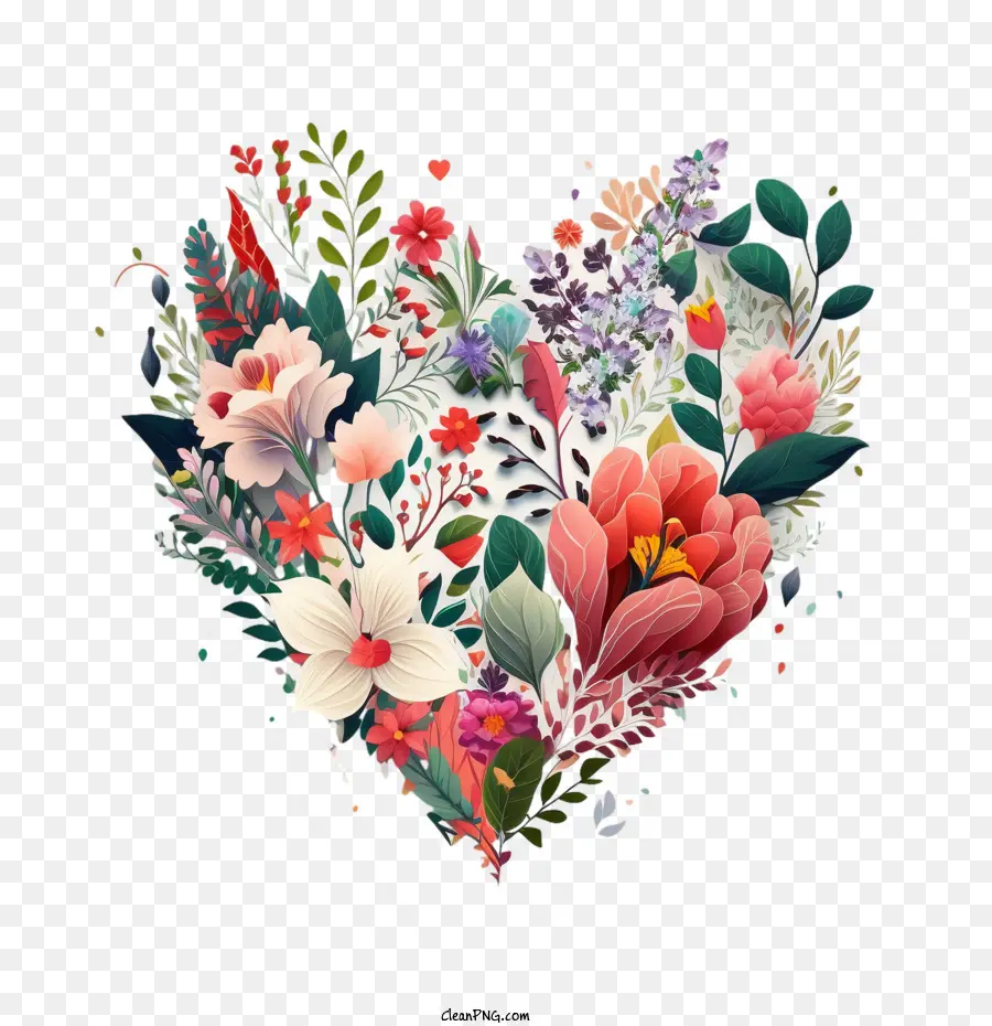 Cœur Et Fleurs，Journée Mondiale Du Cœur PNG