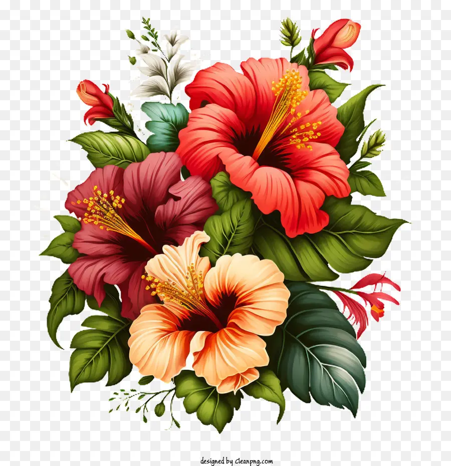Dessin Animé Hibiscus，Fleurs D'hibiscus PNG